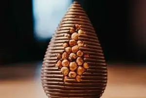 Œuf chocolat au lait ou chocolat noir , noisettes grillées