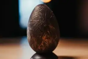 Œuf chocolat noir praliné cacahuète